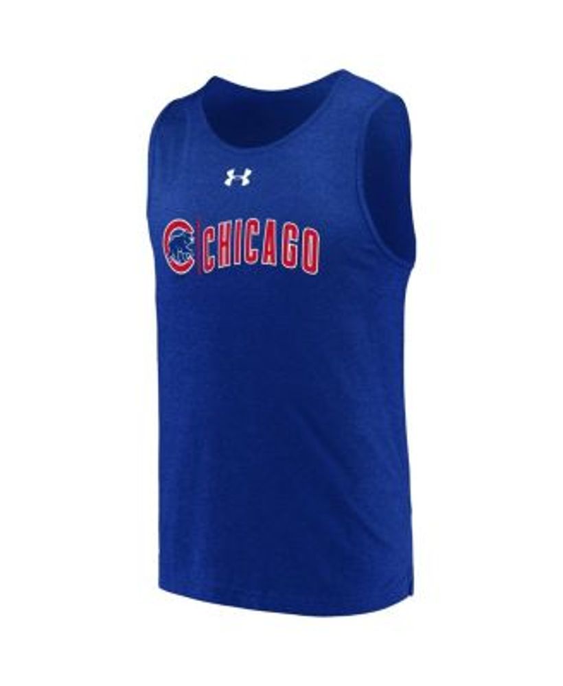 Chicago Cubs Under Armour Dual Logo Performance Tri-Blend Tank Top - Royal