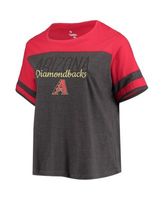 Arizona Diamondbacks Women's Plus Size Colorblock T-Shirt - Heathered  Charcoal/Red