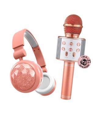 Boogie Nights Razzle Bluetooth Headphones with Matching Karaoke Bluetooth Speaker Set, 2 Piece