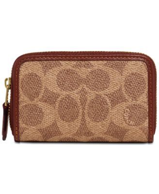 Coated Canvas Signature Small Zip Around Card Case