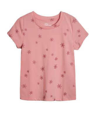 Little Girls Flower Graphic T-shirt