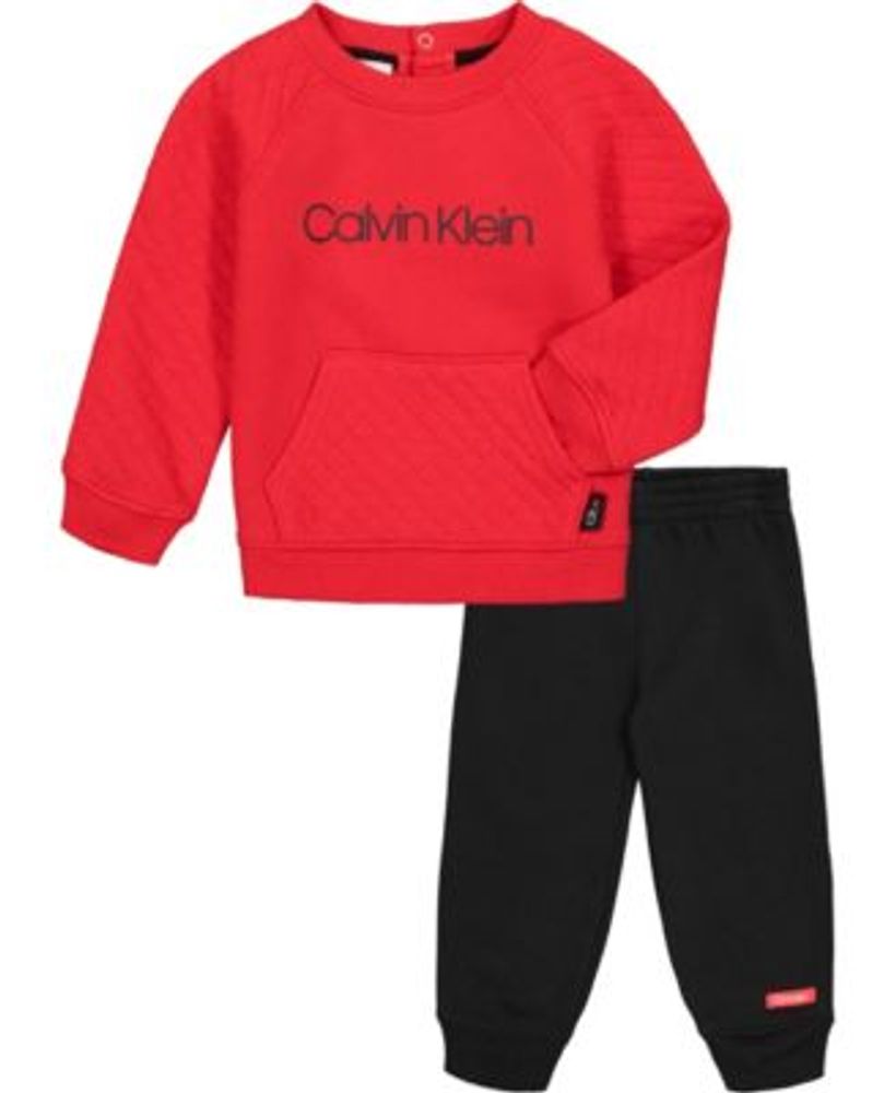 Calvin Klein Baby Boys Quilt-Trim Sweatshirt and Joggers Sweatsuit Set, 2  Piece | Foxvalley Mall