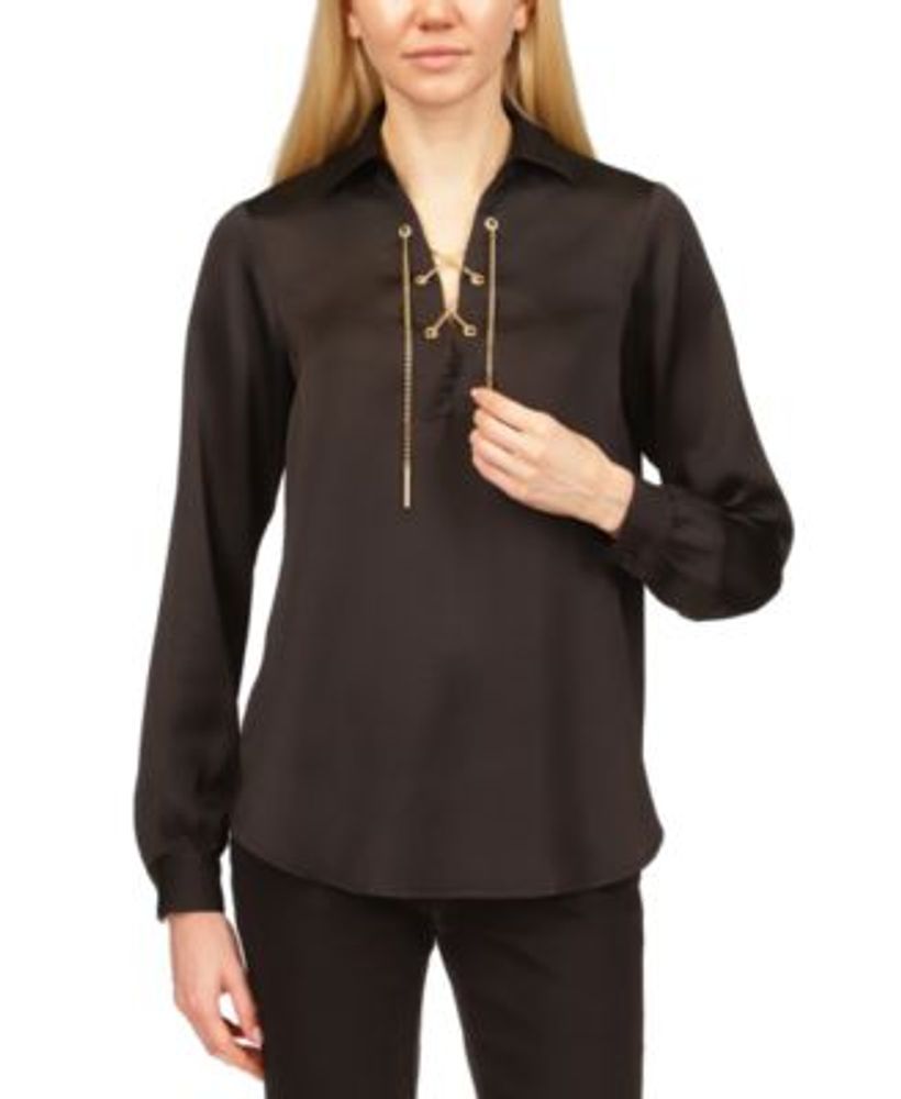 Michael Kors Women's Lace-Up Chain Top | Hawthorn Mall