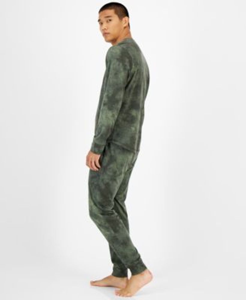 Men's Tie-Dyed Long-Sleeve Pajama T-Shirt, Created for Macy's