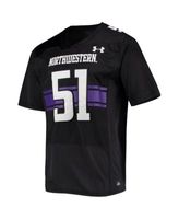 Northwestern Wildcats Youth Under Armour White Replica Football Jersey with  #51