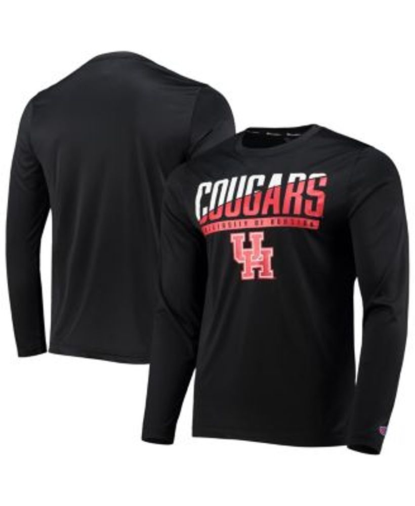 Men's Champion Black Louisville Cardinals Wordmark Slash Long Sleeve T-Shirt