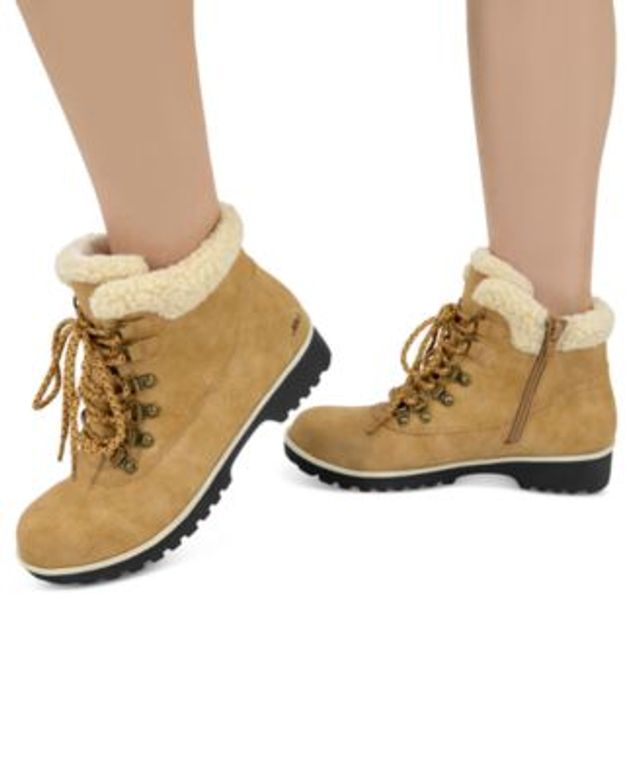 guess women's haler lace up combat booties