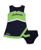 Girls Infant College Navy Seattle Seahawks Cheer Captain Jumper Dress