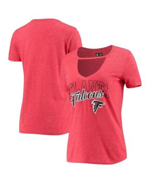 Women's New Era Red Atlanta Falcons Raglan Lace-Up T-Shirt Size: Small