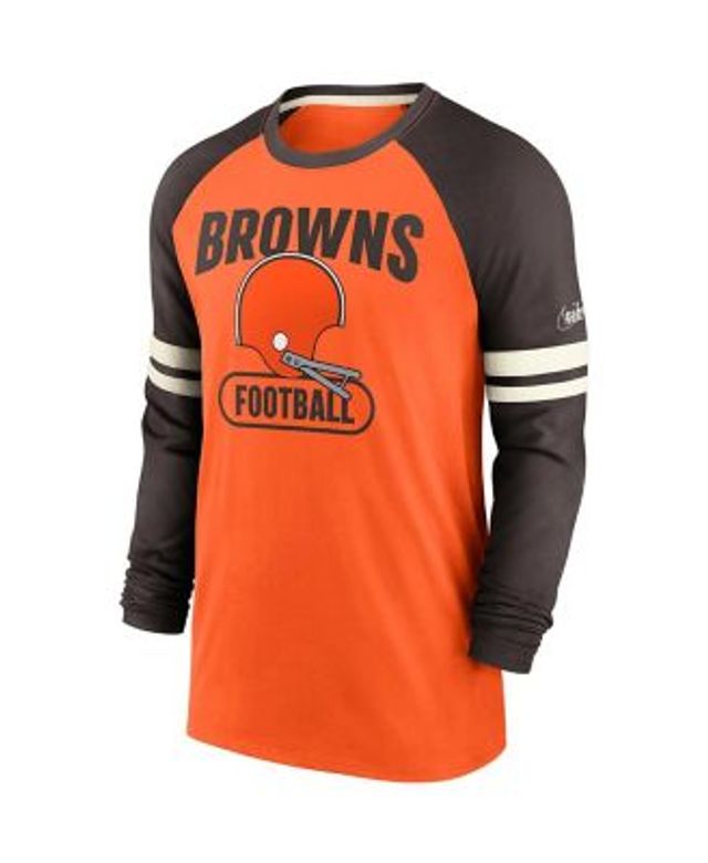 Men's Fanatics Branded Brown/White Cleveland Browns Long and Short Sleeve Two-Pack T-Shirt