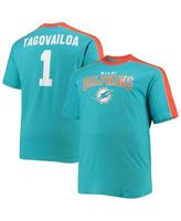 Men's Tua Tagovailoa Aqua Miami Dolphins Big & Tall Eligible Receiver III  Name & Number T-Shirt