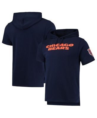 Majestic Men's Navy Chicago Bears Primary Logo Tri-Blend Hoodie T-Shirt