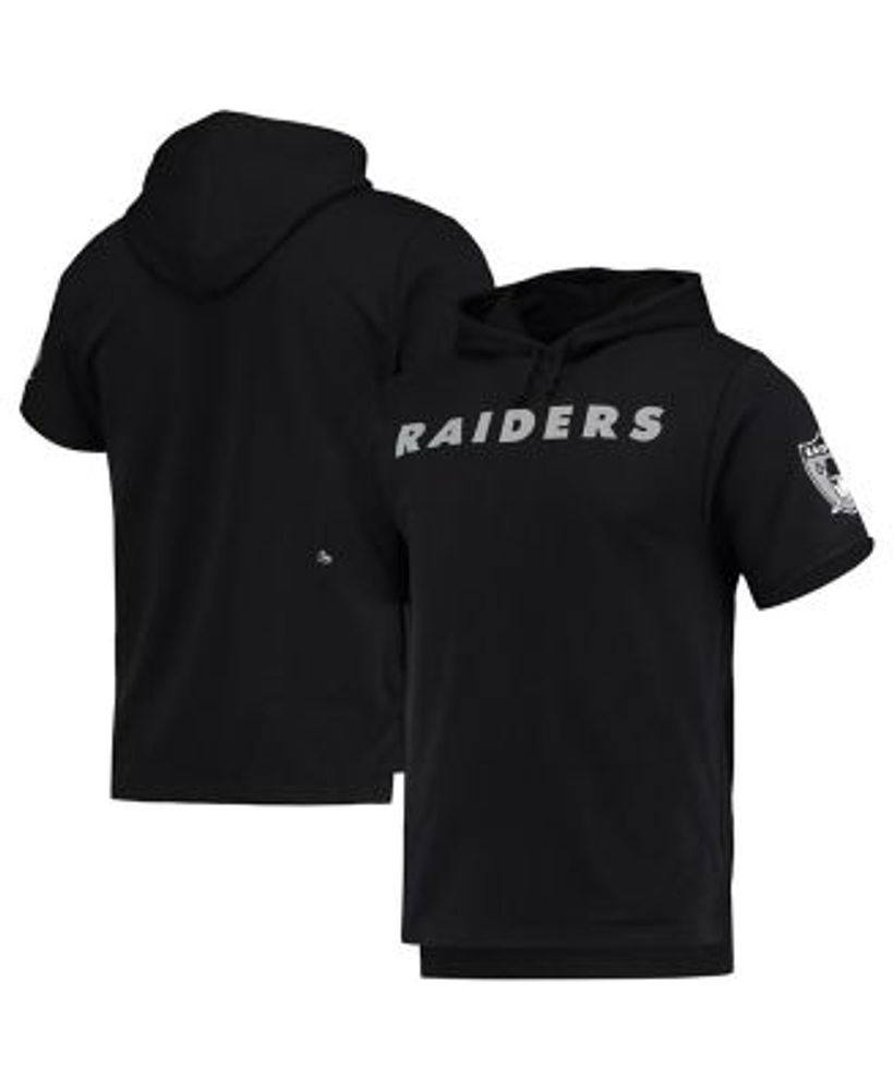 Youth Las Vegas Raiders Black Color Block Raglan Pullover Hoodie