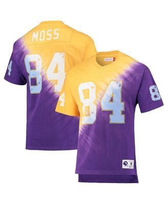 Men's Mitchell & Ness Randy Moss Purple Minnesota Vikings Retired Player Name Number Mesh Hoodie T-Shirt Size: Medium