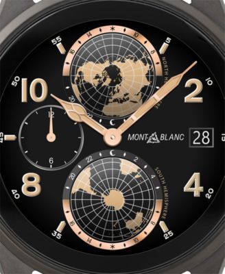 Men's Summit 3 Black Leather Strap Smart Watch 42mm