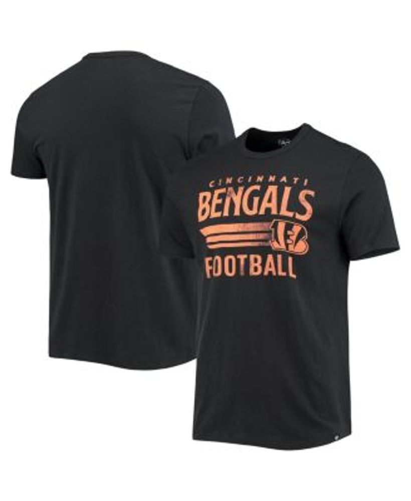 Men's '47 Black Cincinnati Bengals Team Stripe T-Shirt