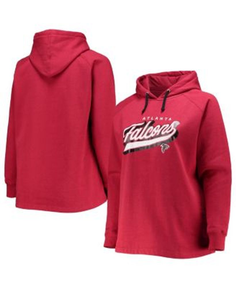 Fanatics Women's Branded Red Atlanta Falcons Plus First Contact Raglan  Pullover Hoodie