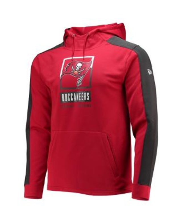 Men's New Era Red Tampa Bay Buccaneers Combine Authentic Hard Hitter Pullover Hoodie Size: Small