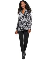 Women's Printed Chiffon Peasant Blouse