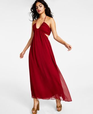 Women's TIE HLTR CUTOUT MAXI, Created for Macy's