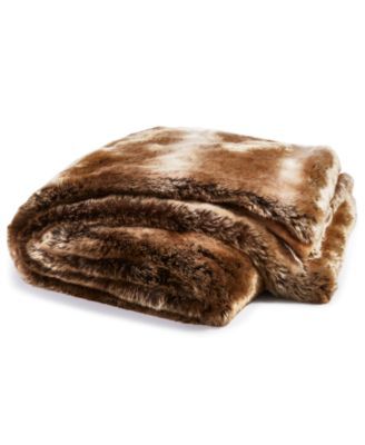 Chinchilla Faux Fur Throw, 50" x 70", Created for Macy's