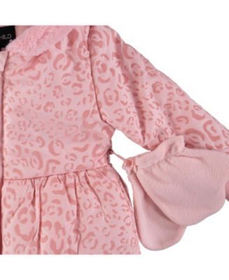 S. Rothschild Little Girls Long Sleeve Flocked Parka with Mittens Jacket