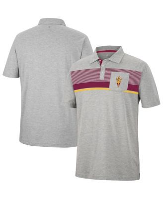 Men's Heathered Gray Arizona State Sun Devils Golfer Pocket Polo Shirt