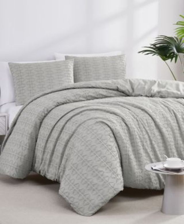 Bailey Textured Stripe Duvet Cover and Sham Set - Dormify