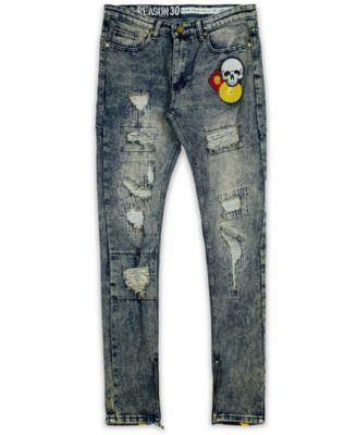 Men's Crazed Distressed Denim Jeans