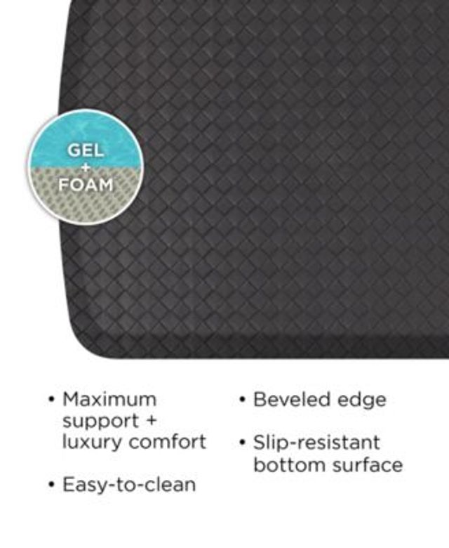 GelPro Elite Basketweave Black 20 in. x 72 in. Comfort Kitchen Mat