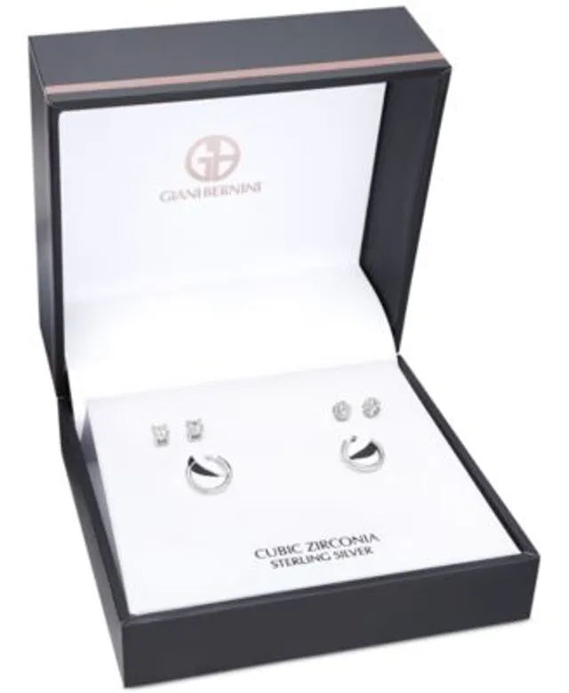 Giani Bernini 3-PC. Set Small Hoop and Ball Stud Earrings in Sterling  Silver & 1: Sterling Silver