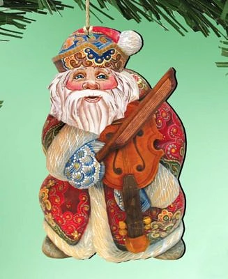 Musician Santa Holiday Ornaments, Set of 2