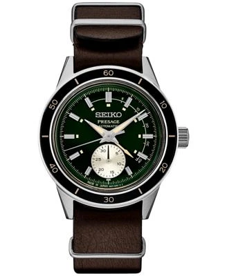 Men's Automatic Presage Brown Leather Strap Watch 41mm