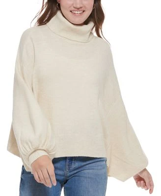 Women's Bubble-Sleeve Turtleneck Sweater