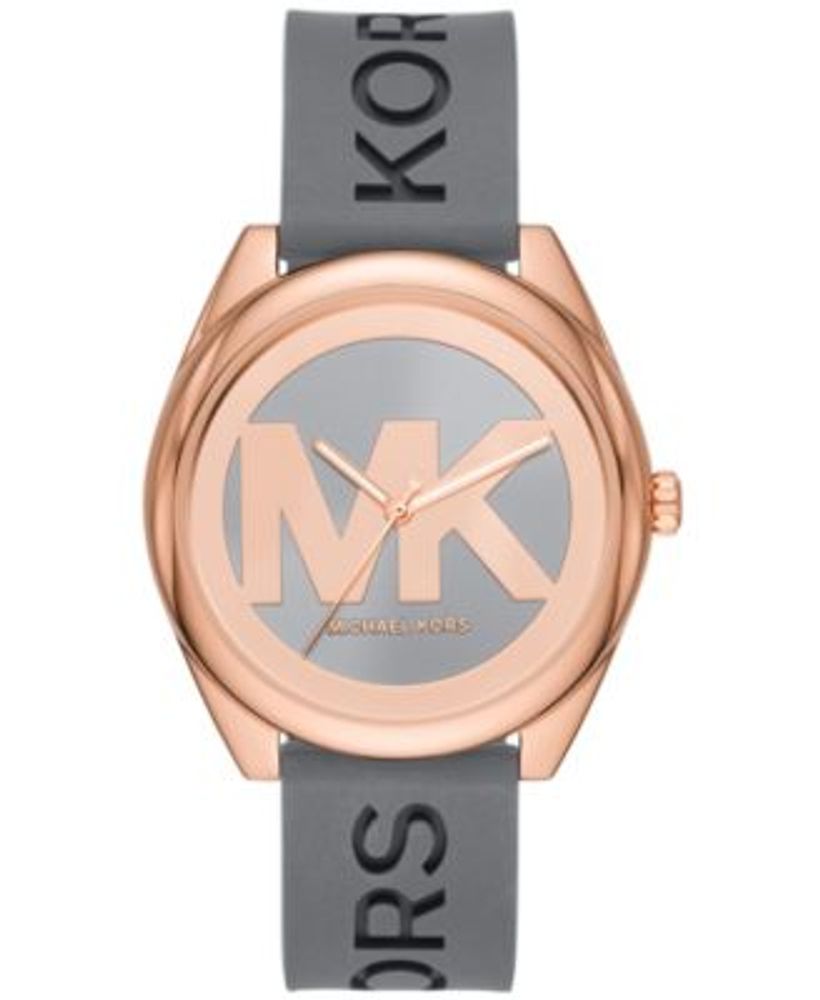 Michael Kors Women's Janelle Three-Hand Gray Silicone Strap Watch 42mm |  Connecticut Post Mall