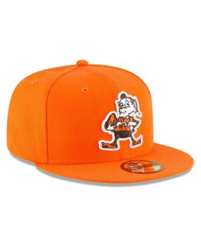 Men's New Era Brown Cleveland Browns Brownie Omaha Throwback Low Profile  59FIFTY Fitted Hat 