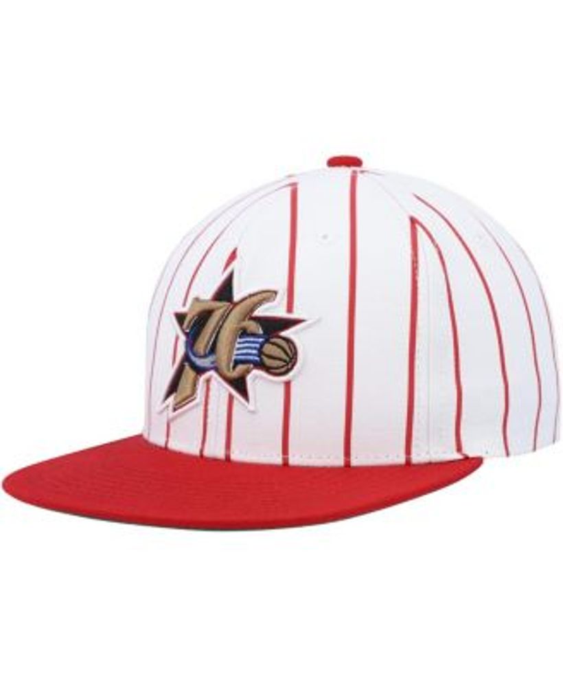 Men's Mitchell & Ness Gold/Black Philadelphia 76ers Hardwood Classics On  The Block Snapback Hat