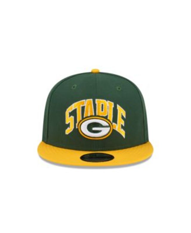 Men's New Era Green/Gold Green Bay Packers Wordmark Flow 9FIFTY