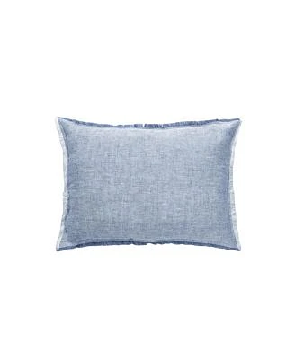 Chambray Blue Linen Down Lumbar Pillow