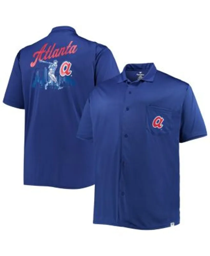 Men's Navy Atlanta Braves Big Logo Button-Up Shirt