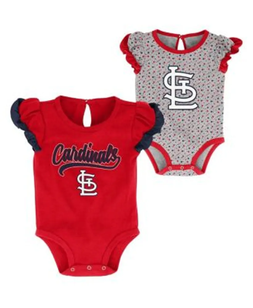 Infant St. Louis Cardinals Navy/White/Heather Gray Biggest Little Fan  3-Pack Bodysuit Set