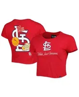 Women's New Era Red St. Louis Cardinals Baby Jersey Long Sleeve Cropped T- Shirt