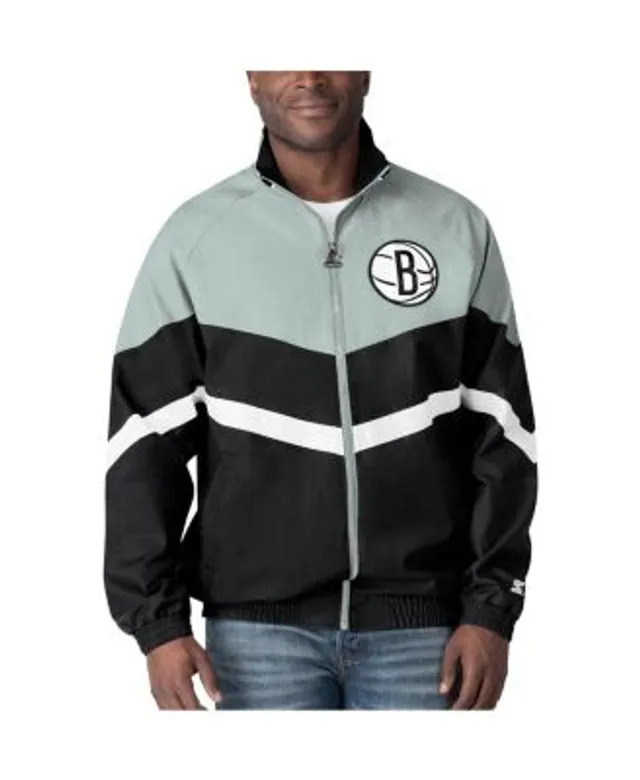 Men's Brooklyn Nets Starter Black/Gray The Maximum Hoodie Full-Zip Jacket