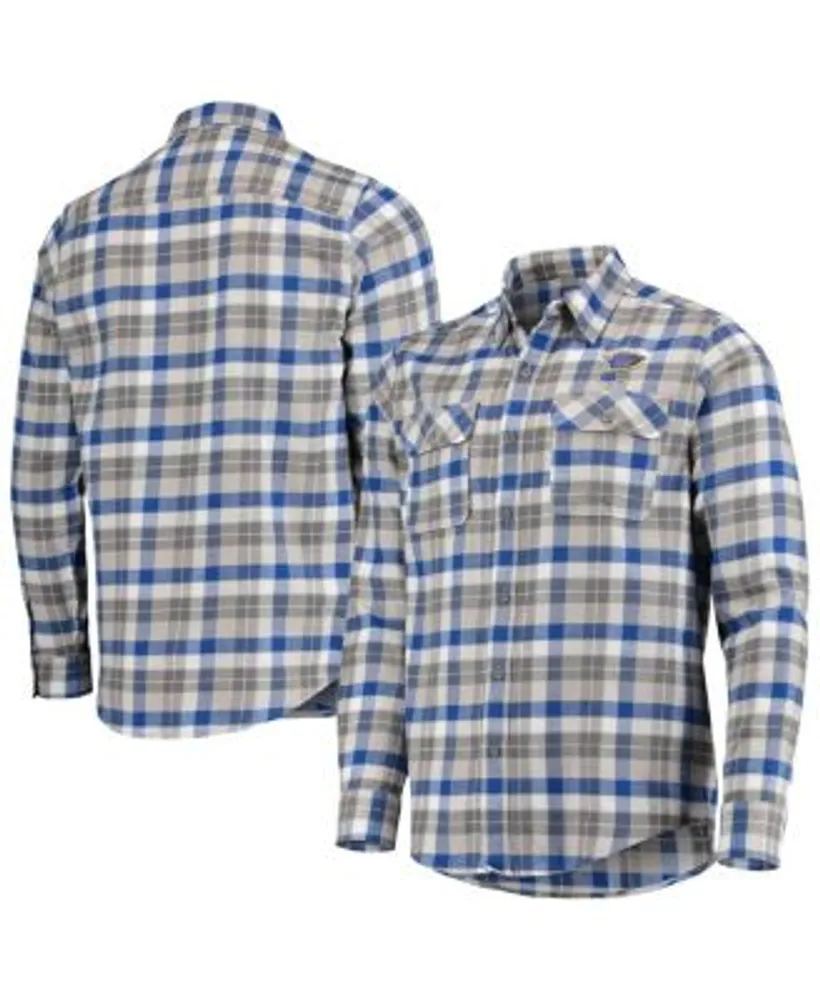 Antigua Men's Blue, Gray St. Louis Blues Ease Plaid Button-Up Long Sleeve  Shirt