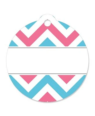 Chevron Gender Reveal - Baby Shower or Gender Reveal Party Favor Gift Tags 20 Ct