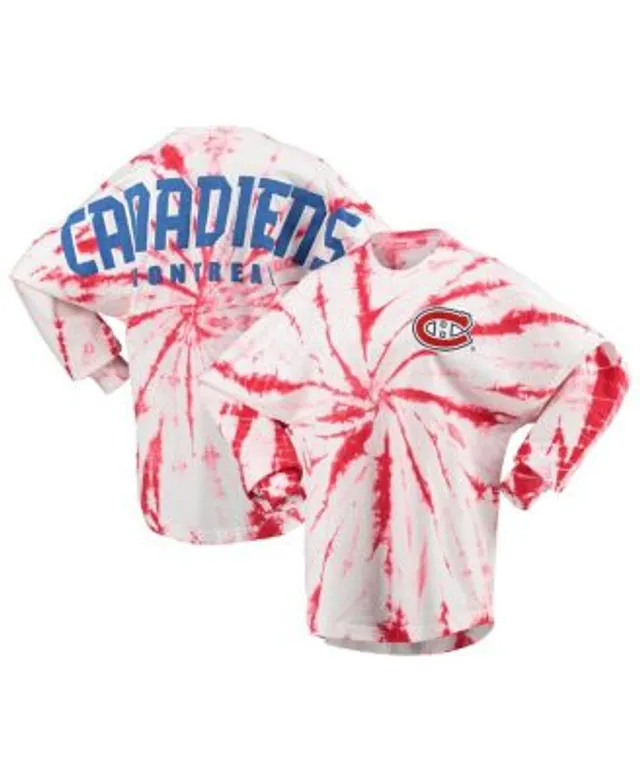 Women's Atlanta Braves WEAR by Erin Andrews Navy Tie-Dye Cropped