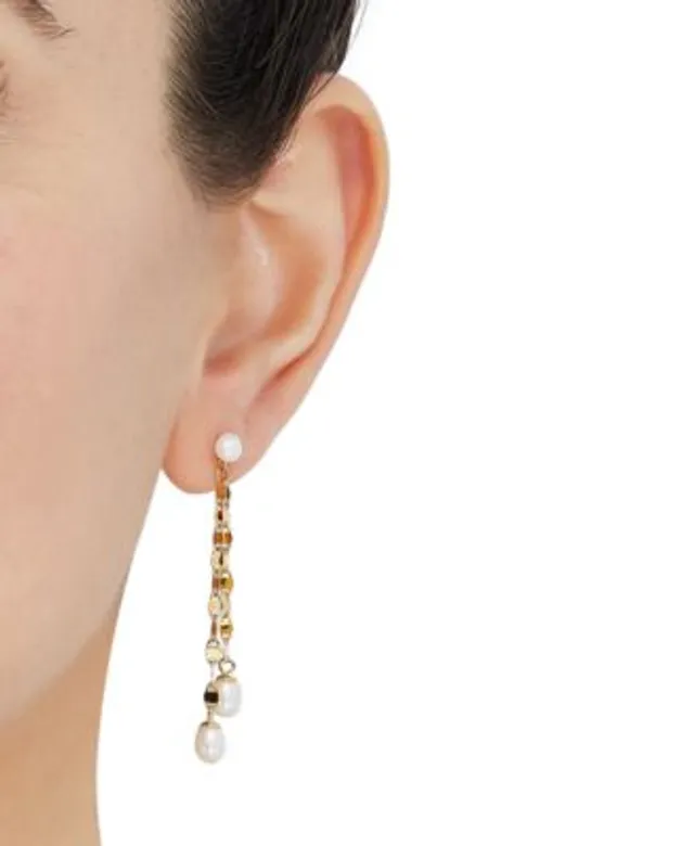 Giani Bernini Crystal Pavé Ball Chain Drop Earrings in 14k Gold