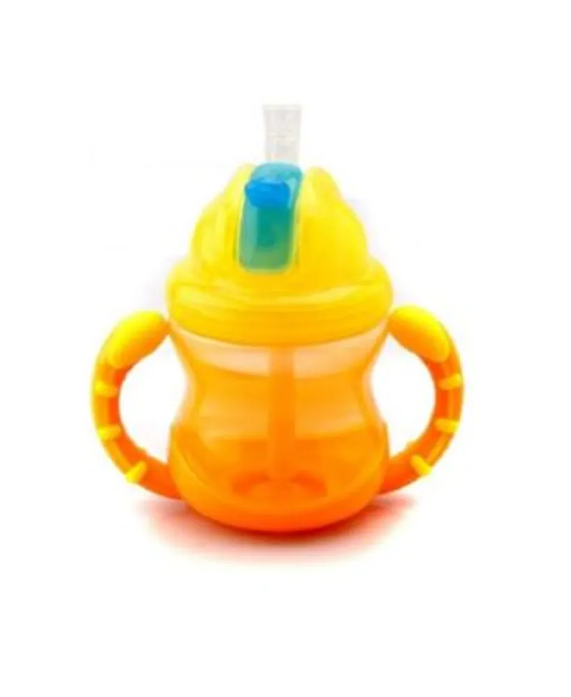 Nuby Two-Handle Flip N' Sip Straw Cup, 8 Ounce, Colors May Vary