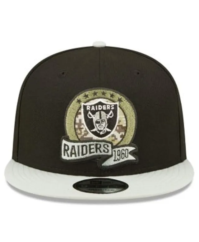 Las Vegas Raiders 2023 Salute to Service Low Profile 9FIFTY Snapback Hat, Gray, NFL by New Era