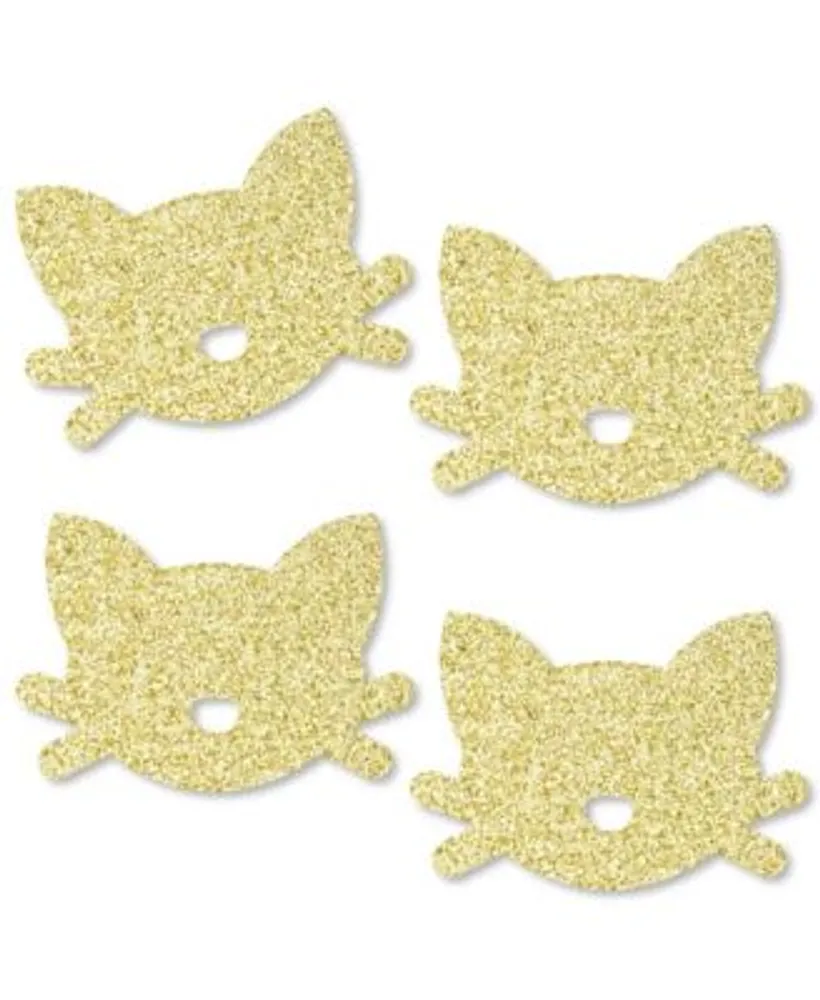 Big Dot Of Happiness Gold Glitter Cat Party Straws - No-mess Real